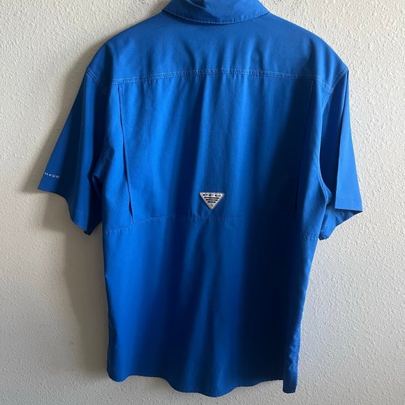 NWOT Columbia Men's PFG Low Drag Offshore Blue Short Sleeve Shirt Size M - Picture 8 of 11